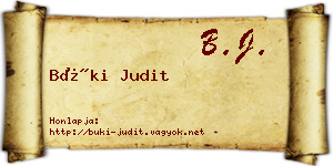 Büki Judit névjegykártya